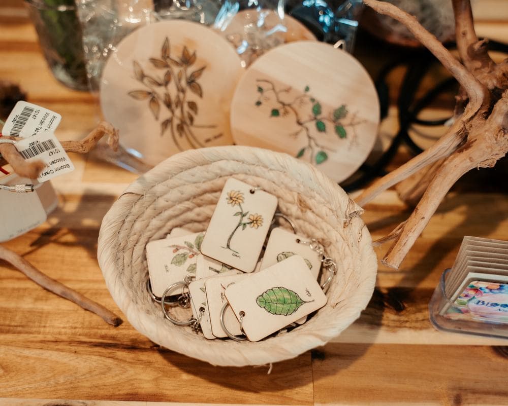 Botanical coasters and tags