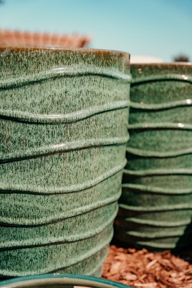 Green glazed pots