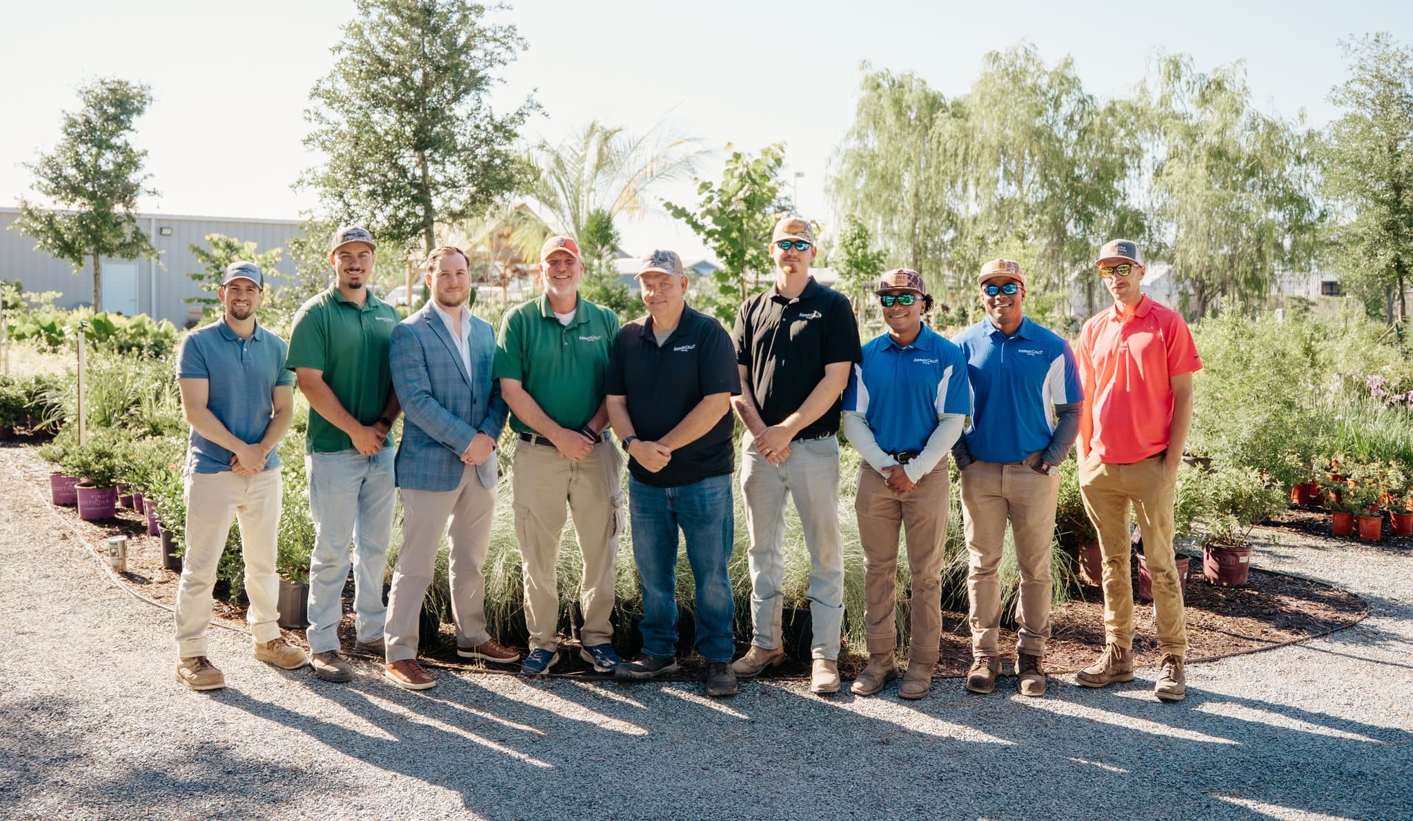 The Bloomin' Crazy nursery and landscape crew together in the nursery yard