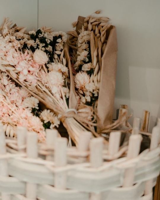 Dried flowers by the stem